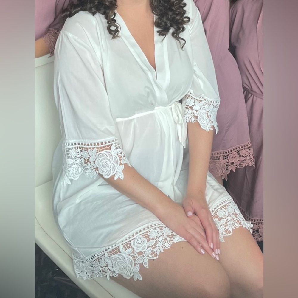 Etsy Cotton Lace White Robe